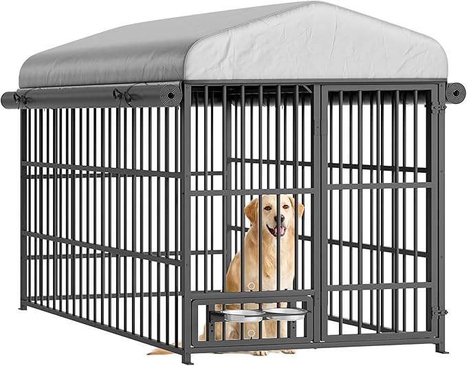 HOOBRO Outdoor Dog Kennel with Cover, 6.6 x 3.9 x 5.9 ft Dog Kennel Outside - Image 9