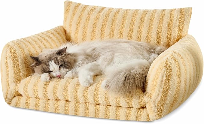 Hollypet Cat Bed Fluffy Plush Mutifuctional Double-Layer Soft Pet Couch by Hollypet