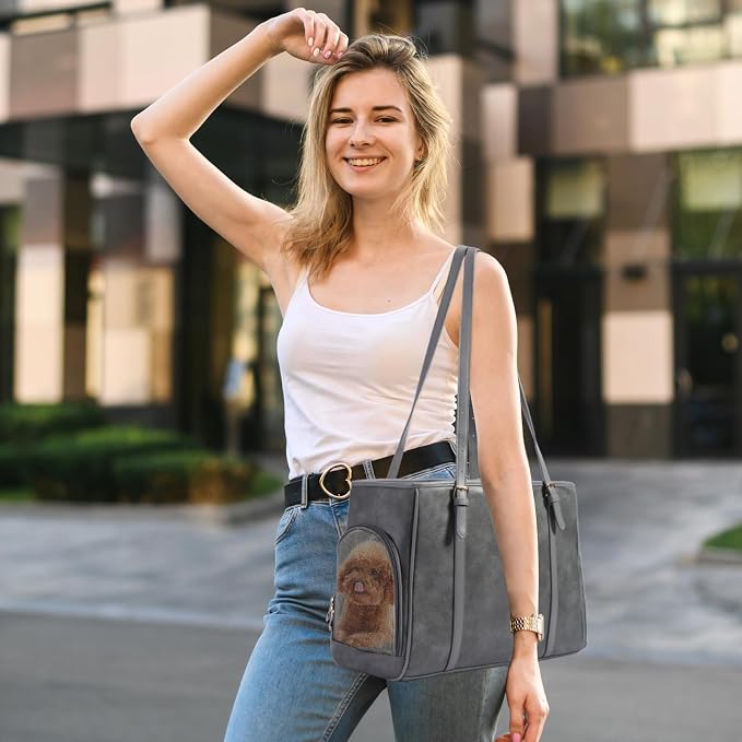 Fashion Dog Purse Pet Carrier Leather Bag - Image 7