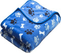 Dog Blanket Paw Bone Pattern 1 Pack 1 Super Soft Warm Flannel Sofa Cover Car by AIWEKHOME