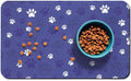Dog Food Mat, Absorbent Water Bowl Mats Cat Pet Feeding Placemats Dark Blue 16 by Zoeeya