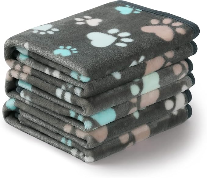 Luciphia 1 Pack 3 Blankets Fluffy Premium Fleece Pet Blanket Flannel Paw by luciphia