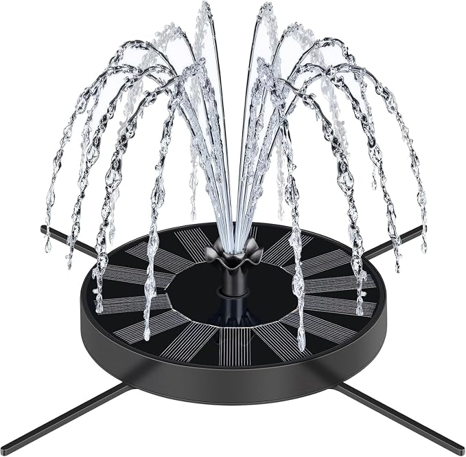 Solar Fountain Pump with Spray Height Adjustment, Upgrade Glass Solar Bird Bath by SEIRMEP