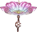MUMTOP 31 Inch Height Glass Birdbath Birdfeeder by MUMTOP