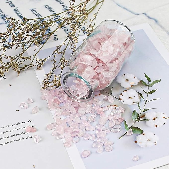 JOHOUSE Rose Quartz Crystals, 1lb Pink Crushed Rose Quartz Chips Bulk Tumbled - Image 4