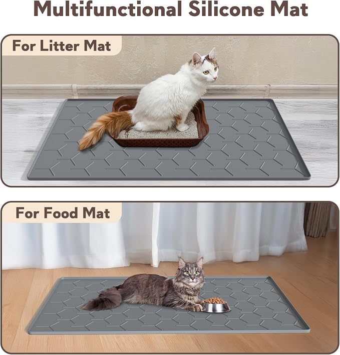 Cat Litter Box Mat, Large 34" X 22" Cat Litter Mat, Waterproof Silicone Pad - Image 6