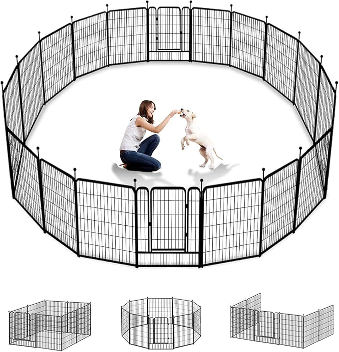 Dog Playpen Outdoor 40 inch 16 Panels Indoor Dog Pen by Jhsomdr
