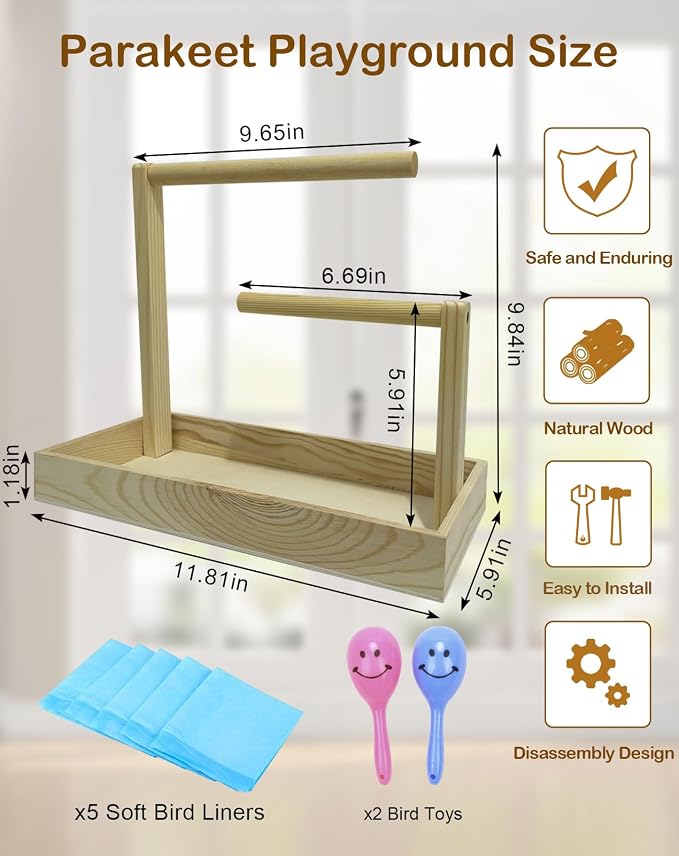 Small Bird Training Stand Portable Tabletop Birds Perch Desktop Platform - Image 2