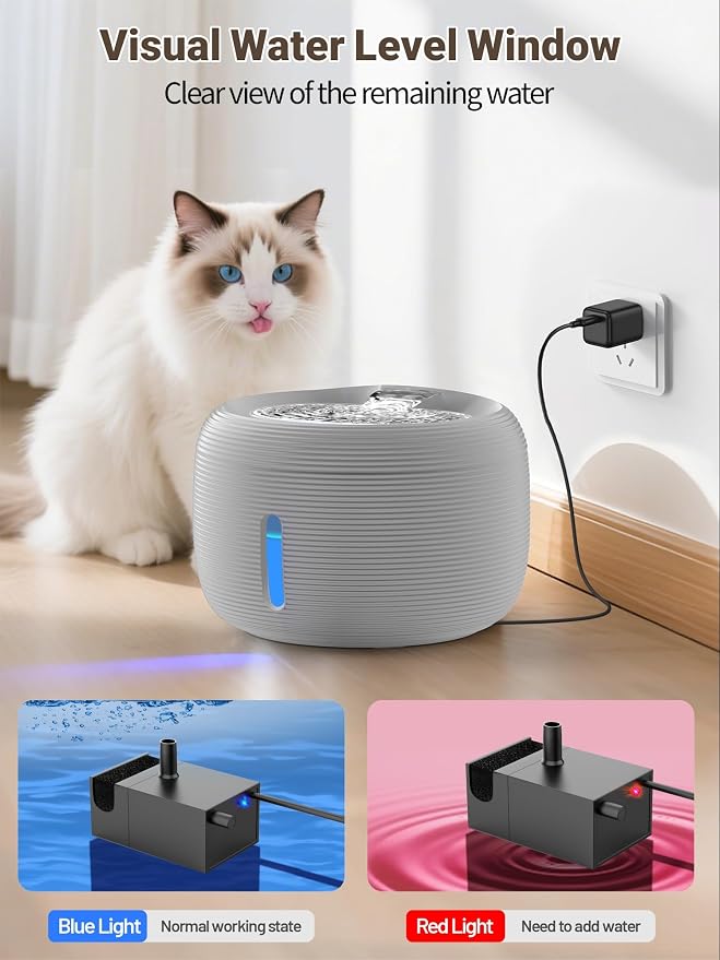 SIBAYS 3.5L/118oz Large Capacity Cat Water Fountain, Automatic Quiet Pet Water - Image 5