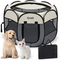 Pet Cat Playpen for Indoor Cats Enclosed, Puppy Dog Play Pen for Outdoor Travel by Goozii