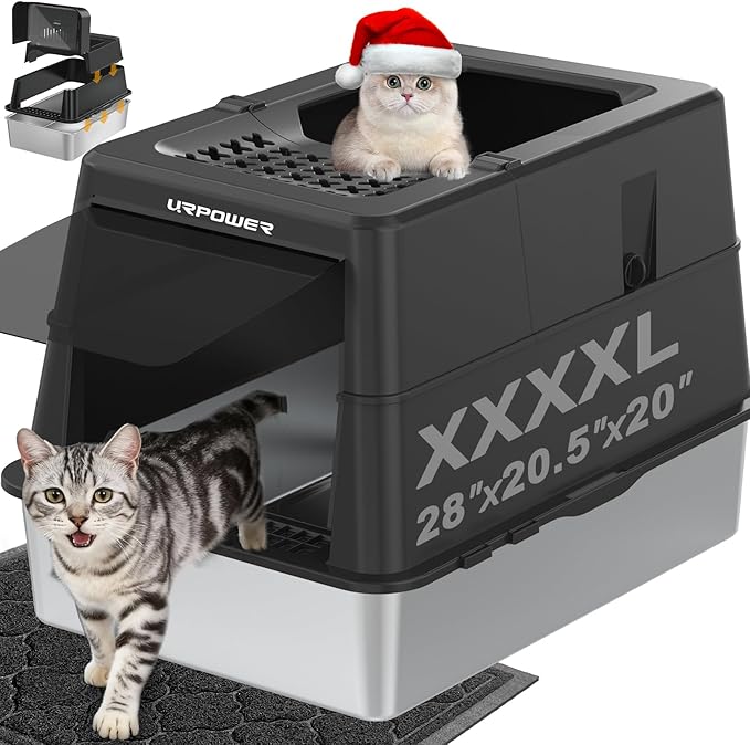 XXXXL Stainless Steel Cat Litter Box by URPOWER