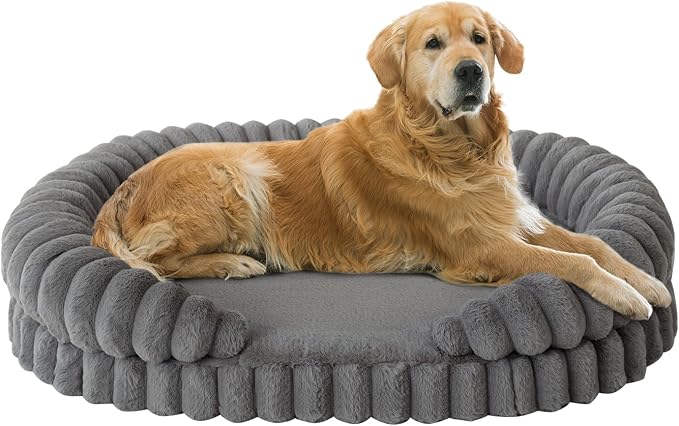 BALANCE Calming Dog Bed for Extra Large Dogs, 42 Inches Oval Washable XL Pet Bed by BalancePet