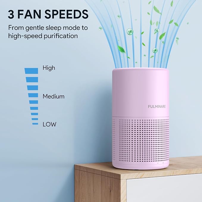FULMINARE Air Purifiers for Home Bedroom H13 HEPA Air Purifier, 3 Speeds - Image 3