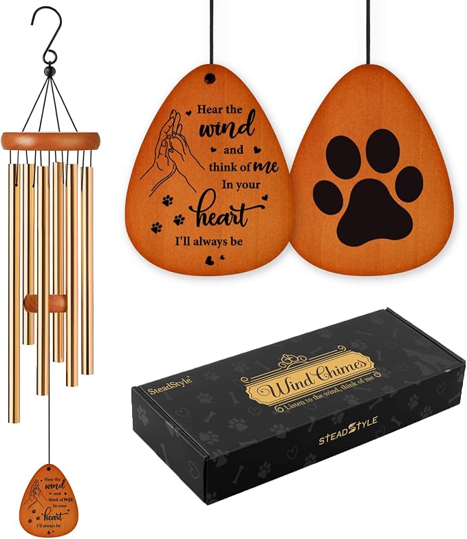 SteadStyle Pet Memorial Gifts for Dogs, Dog Memorial, Pet Memorial Wind Chime by SteadStyle