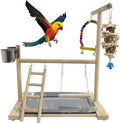 Hamiledyi Bird Playground Parrots Play Stand Natural Wooden Parrot Perch Gym by Hamiledyi