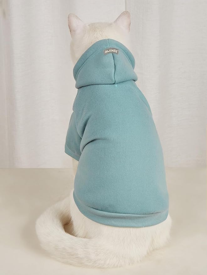 QWINEE Basic Dog Hoodie Sweatshirt Puppy Sweater Warm Cat Costumes Pet Clothes - Image 3