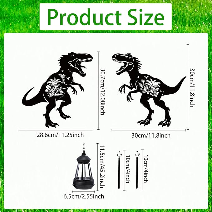 Dinosaur Metal Garden Stakes Yard Decor - Image 2
