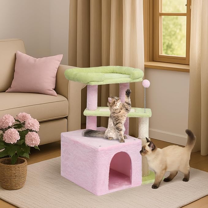 VINGLI Cat Tree, 27 inch Small Cat Tower - Image 6