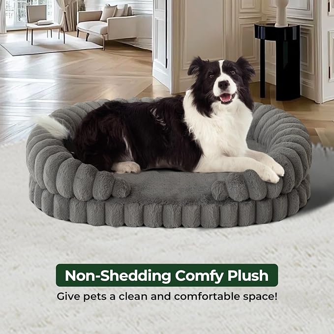 BALANCE Calming Dog Bed for Large Sized Dogs, 36 Inches Oval Washable Pet Bed - Image 3