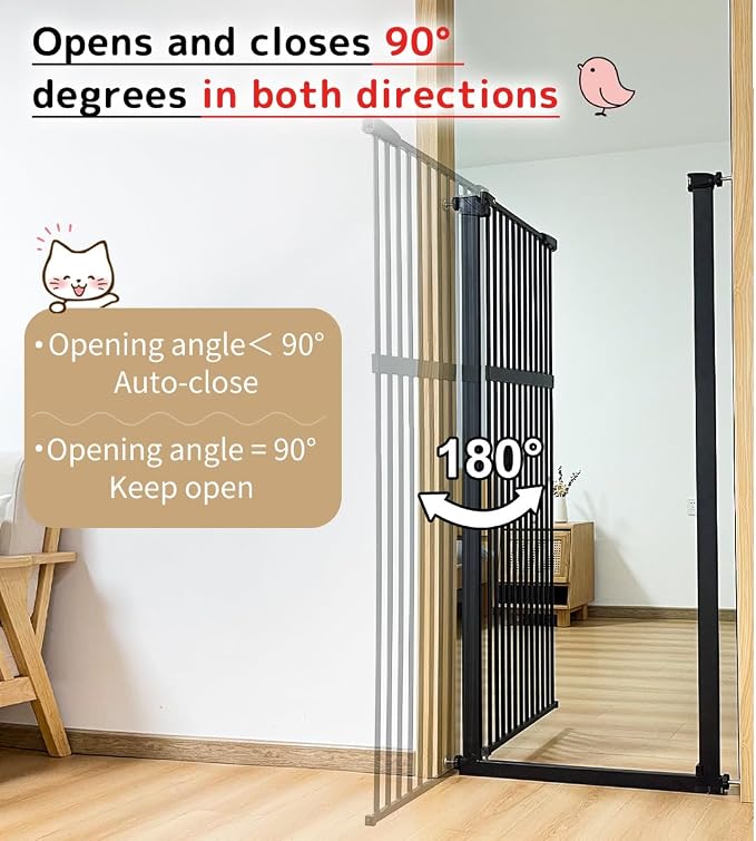 Lumizone Extra Tall Pet Gate 55.12" High Pressure Mounted 50.79"-55.11" Extra - Image 7