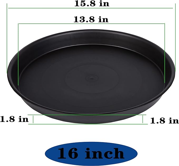 4 Pack of 16 inch Plant Saucer, Heavy Duty Plastic Plant Tray - Image 3