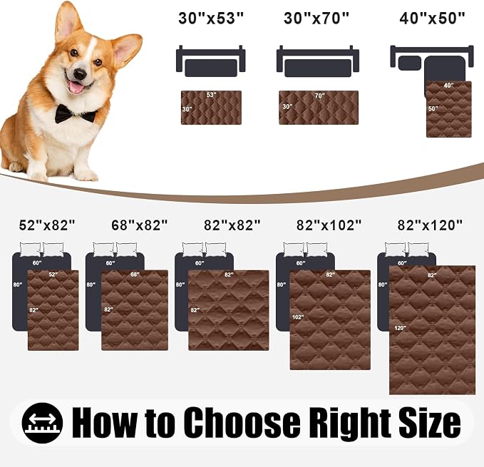 Smiry Waterproof Dog Bed Cover Blanket, Soft Reversible Pet Blanket, Washable - Image 6