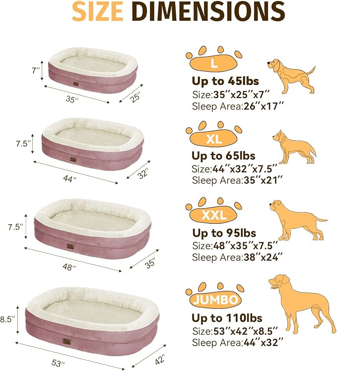 Orthopedic Waterproof Large Dog Bed: Memory Foam Washable Dog Bed - Image 2