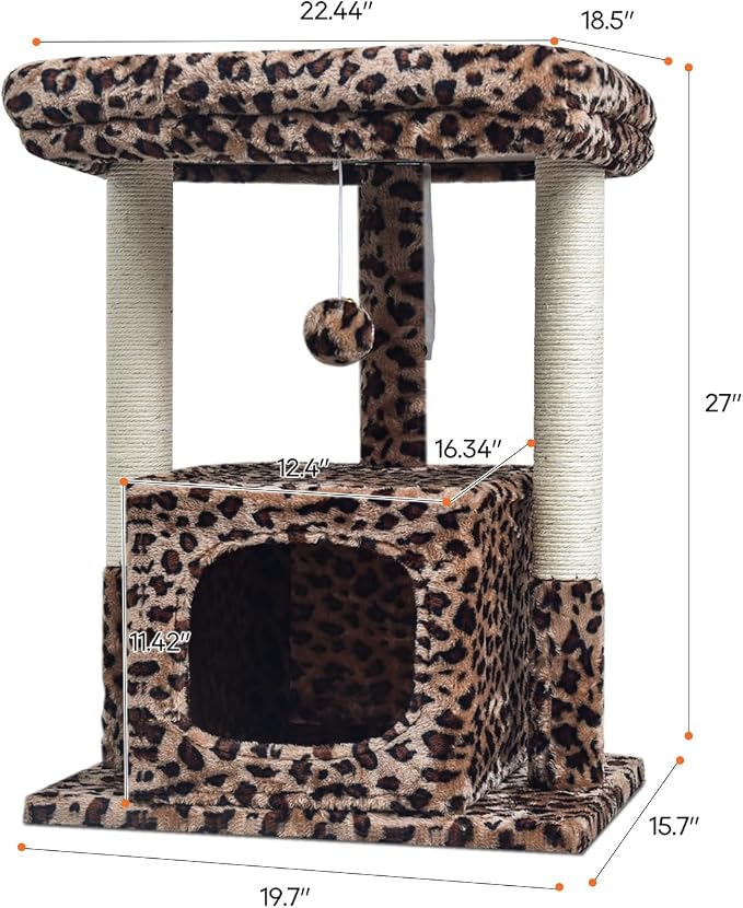 SYANDLVY 27" Cat Tree for Indoor Cats, Activity Tower - Image 3