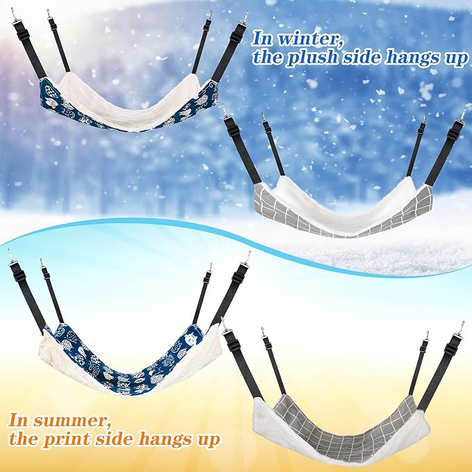 2 Pieces Reversible Cat Hanging Hammock Soft Breathable Pet Cage Hammock - Image 6