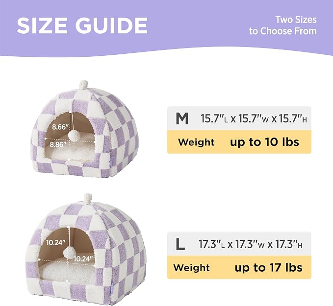 Lesure Cute Cat Beds for Indoor Cats - 2 in 1 Large Cat Cave Bed - Image 4