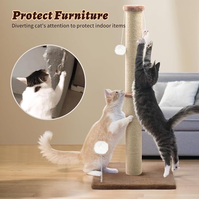 36'' Tall Cat Scratching Post, Large Sisal Scratch Post - Image 6