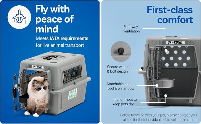 Petmate Sky Kennel IATA Airline Compliant Plastic Dog Crate - Image 2