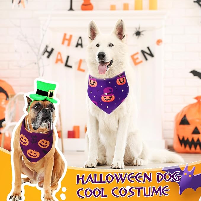 Abbylike 50 Pcs Halloween Dog Bandanas Bulk Pumpkin Bandanas - Image 2
