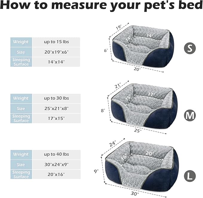 INVENHO Large Dog Bed Rectangle Washable Orthopedic Soft Calming Sleeping - Image 3