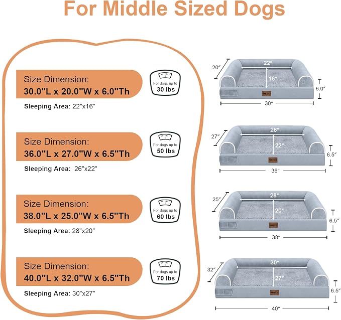Large Dog Bed Orthopedic Washable: Beds Bolster XL Bed Large Big Dogs Egg Crate - Image 6