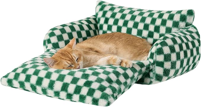 Hollypet Cat Bed Fluffy Plush Mutifuctional Double-Layer Soft Pet Couch - Image 2