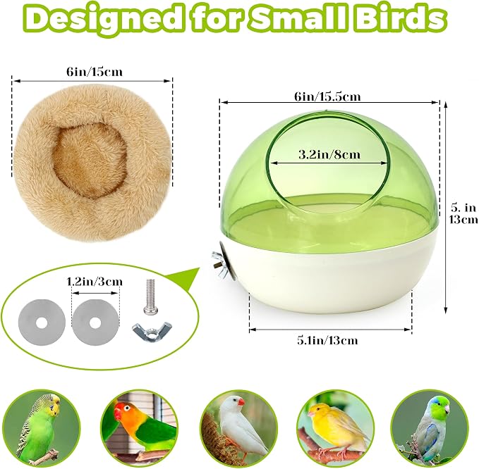 Bird Nest for Cage Bite-Resistant, Washable Clear Observation Small Bird House - Image 5