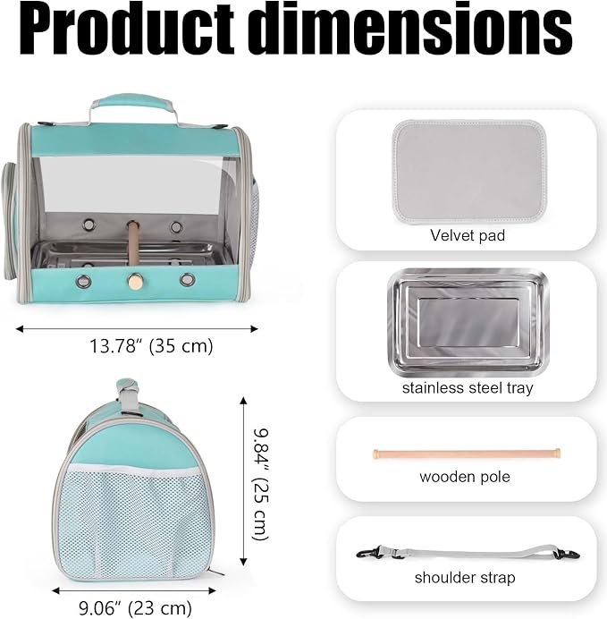 Long Tail Portable Bird Travel Carrier Cage - Image 2