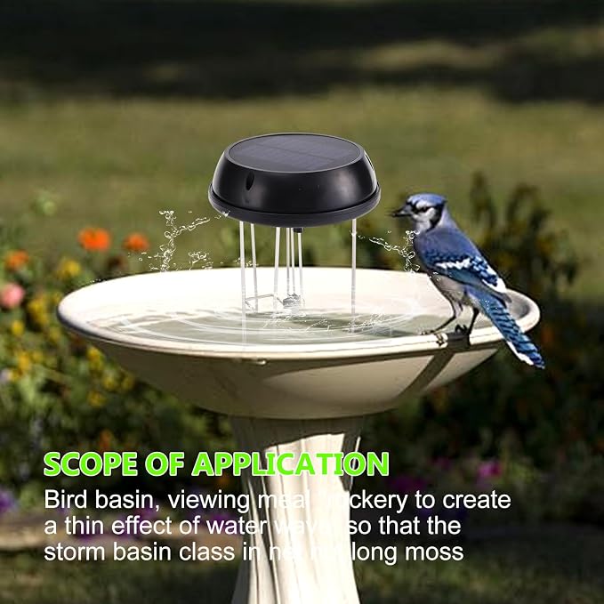Bird Bath Solar Swing Device, Stainless Steel Bird Bath Bubble Device, Suitable - Image 6