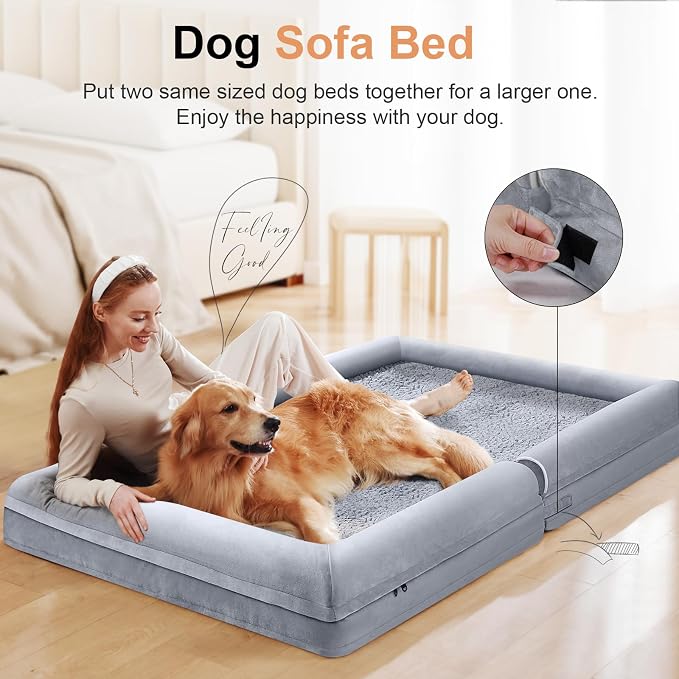Large Dog Bed Orthopedic Washable: Beds Bolster XL Bed Large Big Dogs Egg Crate - Image 3