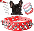 Spiked Dog Collar Soft Pu Leather Mushrooms Rivet Spike Studded Puppy by Unknown