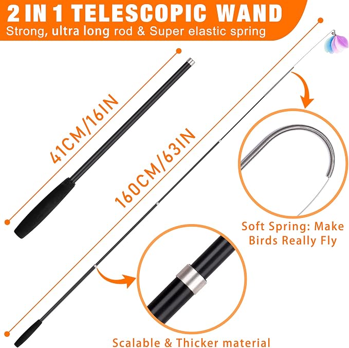 JXFUKAL 2025 Latest Cat Toys, 2 in 1 Spring Cat Wand Toy - Image 2