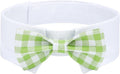 Segarty Dog Bow Tie for Neck Girths 12.6-15.7 inch, Adjustable Green Plaid by Segarty