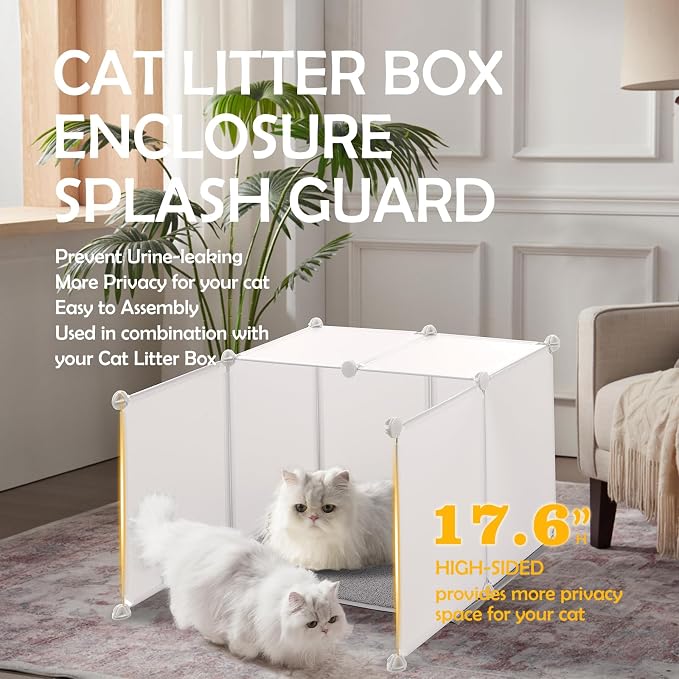 MEEXPAWS Cat Litter Box Enclosure Splash Guard XXL 27.9L × 27.9W x 31.5H inch - Image 2