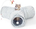 Tempcore Plush Cat Tunnel for Indoor Cats，Collapsible 3-Way Pet Tunnel Toy by Tempcore