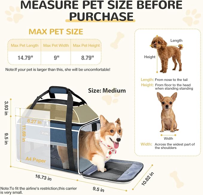 Lekereise Top-Expandable Pet Carrier 17x11x9.5 Inch Alaska Hawaiian Airline - Image 3