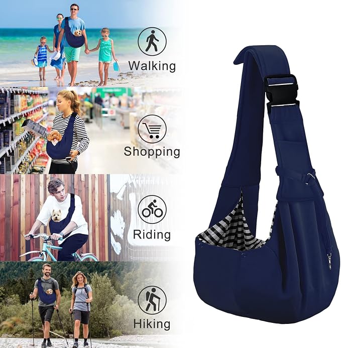 PETLOFT Reversible Dog Cat Sling Carrier, Small Dog Carrier, Adjustable Dog - Image 7