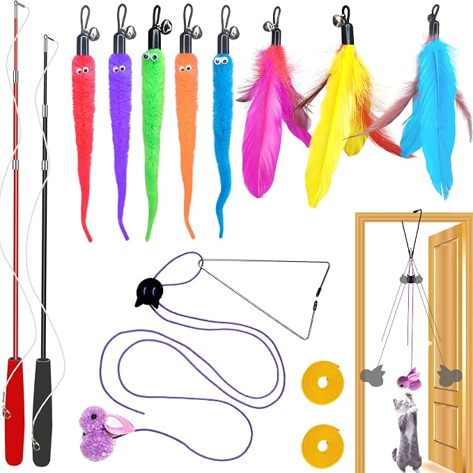 ZPH Cat Toys Interactive for Indoor Cats, Interactive Feather Toy for Teaser by PetsToys