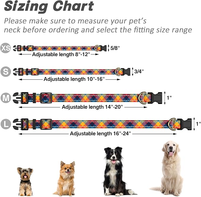 Reflective Dog Collar for Small Dogs, Cute Boho Adjustable Heavy-Duty Nylon - Image 7