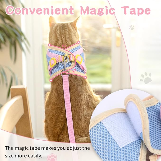 Cat Harness and Leash Set for Walking Escape Proof, Adjustable Kitten Harness - Image 6